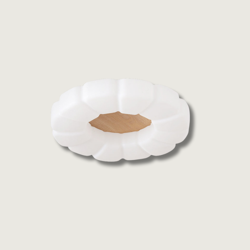 Modern Floral Ceiling Light  White Acrylic Petal Design - Product showcase