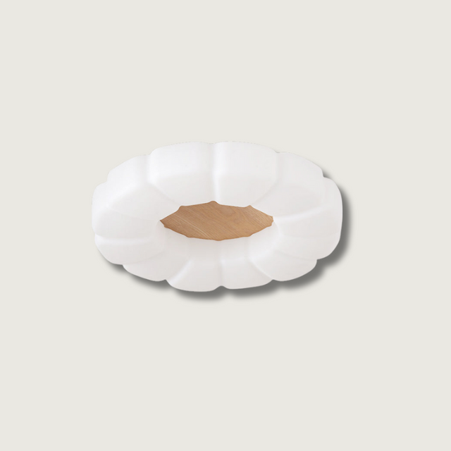 Modern Floral Ceiling Light  White Acrylic Petal Design - Product showcase