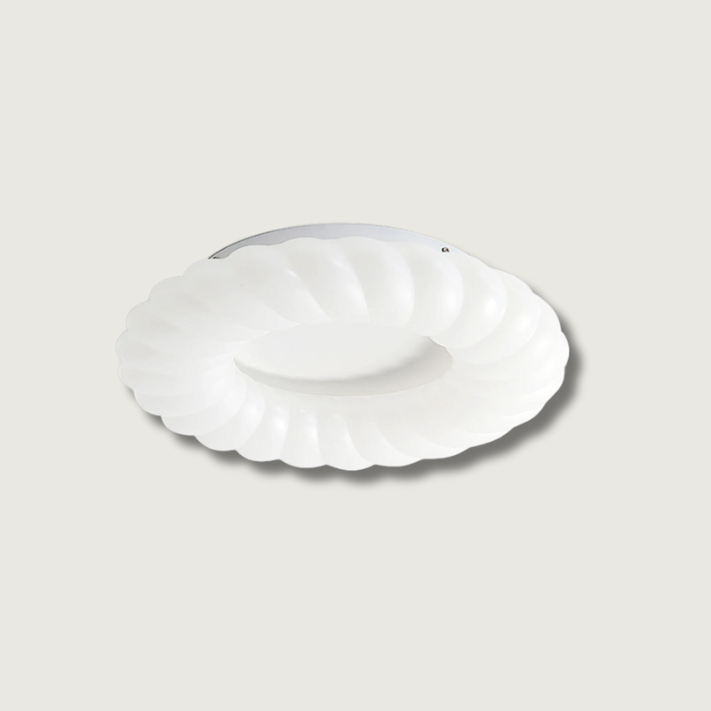 Modern Ceiling Light  White Sculptural Donut Design - Product showcase