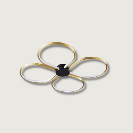 Modern Floral Ceiling Light  Brass Geometric LED Design - Product showcase