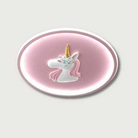 Kids Unicorn Ceiling Light  Pink LED Floral Design - Product showcase