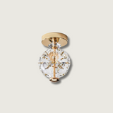 Crystal Sphere Ceiling Light  Gold Frame Glass Globe Design - Product showcase