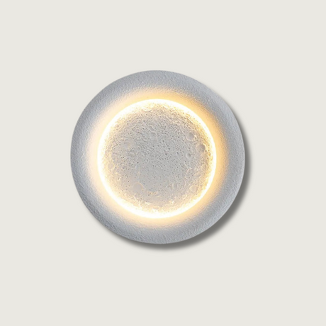 Modern Moon Wall Light  Wabi Sabi Textured Design - Product showcase