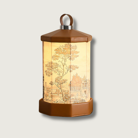 Portable Table Lamp  Battery Powered Vintage Scene Design - Product showcase
