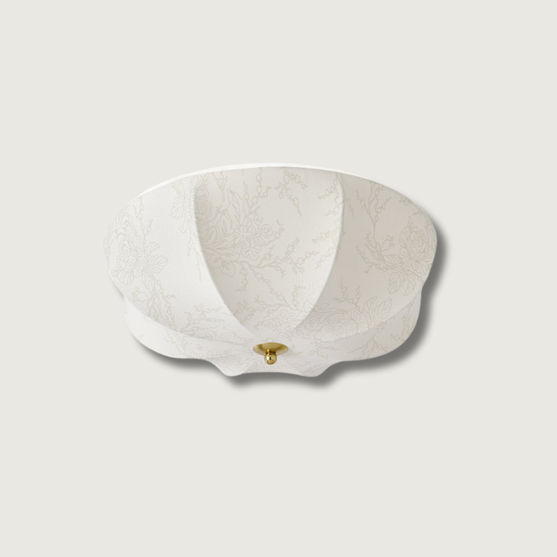 Floral Ceiling Light  Orchid Pattern Fabric Shade - Product showcase