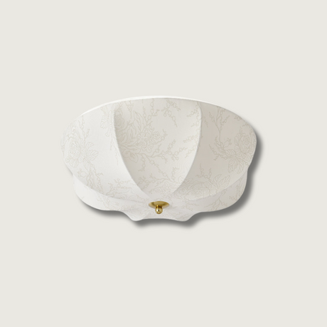 Floral Ceiling Light  Orchid Pattern Fabric Shade - Product showcase