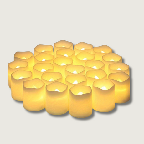 LED Tea Light Set  24 Flameless Candles with Warm Glow - Product showcase