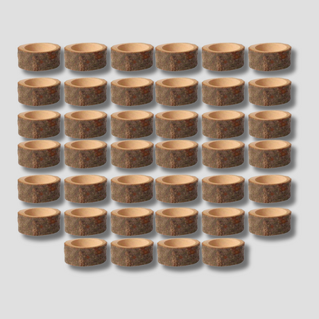 Rustic Tea Light Holders  Natural Wood Set of 40 - Product showcase