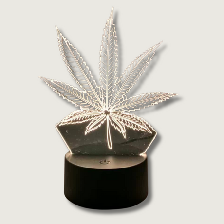 3D Illusion Night Lamp  Multi-Color LED Leaf Design - Product showcase
