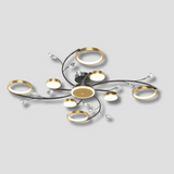 Modern LED Ceiling Light  Gold Ring Crystal Design - Product showcase
