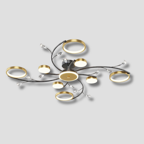 Modern LED Ceiling Light  Gold Ring Crystal Design - Product showcase