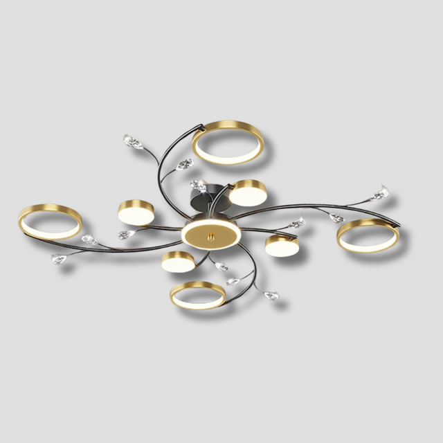 Modern LED Ceiling Light  Gold Ring Crystal Design - Product showcase