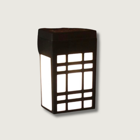 Japanese Solar Wall Light  Grid Pattern Outdoor Lamp - Product showcase