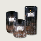 Glass Candle Holders Set  Modern Cylindrical Design - Product showcase