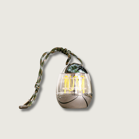 Portable LED Lantern  Egg-Shaped Chrome Design - Product showcase