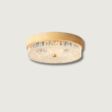 Modern Ceiling Light  Wood Trim Glass Diffuser - Product showcase