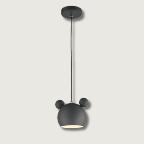 Kids Pendant Light  Mouse Shape Design in Gray Metal - Product showcase