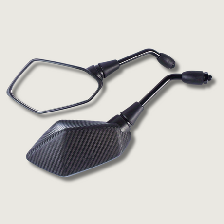 Universal Motorcycle Mirrors  Hexagonal Carbon Fiber Design - Product showcase