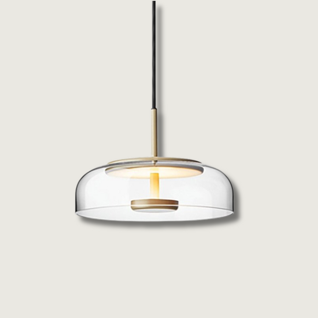 Modern LED Pendant Light  Glass Stone Disc Design - Product showcase