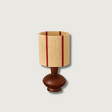 Modern Table Lamp  Walnut Base with Striped Shade - Product showcase