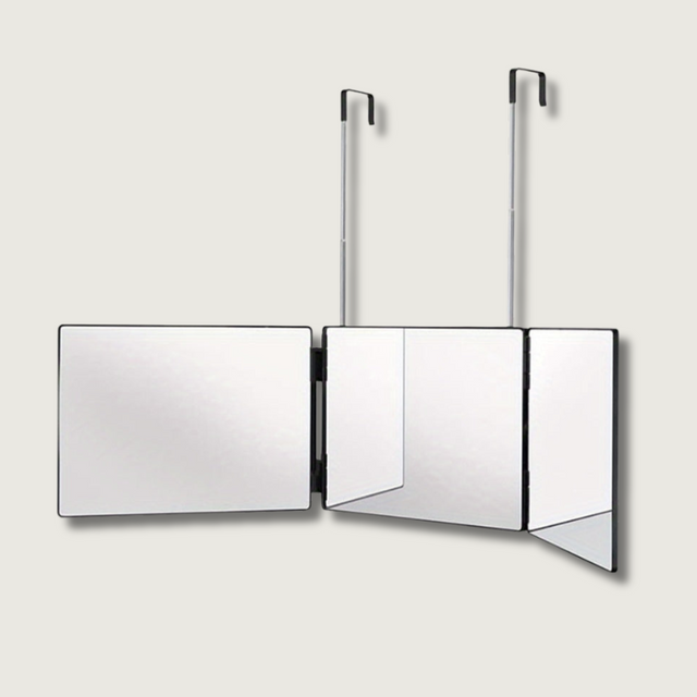 3-Panel Wall Mirror  Adjustable Height Rotating Design - Product showcase