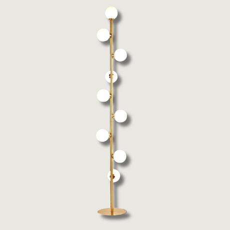 Modern Floor Lamp  Vertical Gold Spheres Design - Product showcase