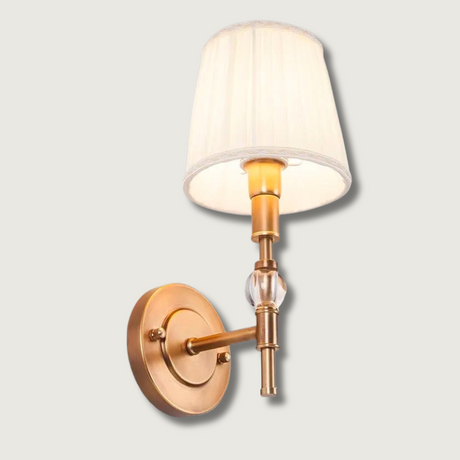 Modern Wall Sconce  Brushed Gold Crystal Accent - Product showcase