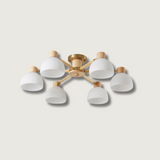 Modern Ceiling Light  Natural Wood  Glass Chandelier - Product showcase