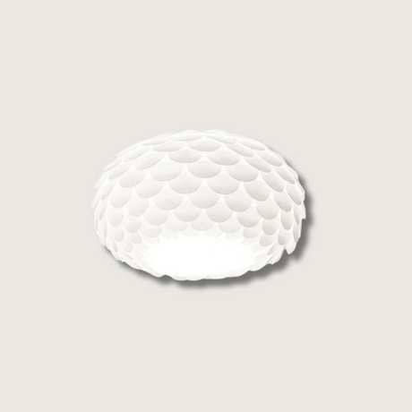 Modern Ceiling Light  White Sculptural Scale Pattern - Product showcase