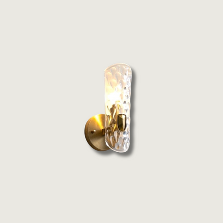 Modern Wall Sconce  Crystal Glass with Gold Base - Product showcase