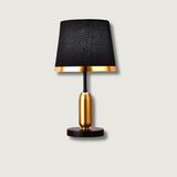 Modern Table Lamp  Black Shade Gold Trim Design - Product showcase