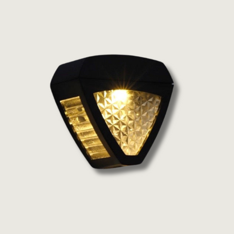 Solar Wall Light  Egyptian Pattern Glass Panel - Product showcase