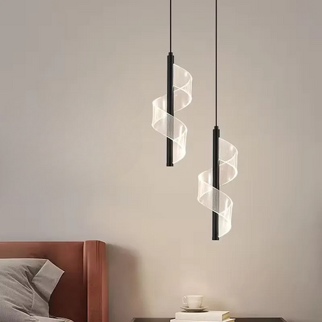 Modern LED Pendant Light  Spiral Gold Metal Design - Product detail 9