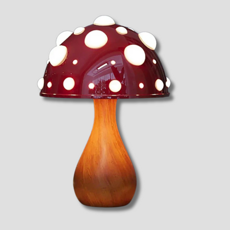 Amanita Table Lamp  Red Spotted Mushroom Design - Product showcase