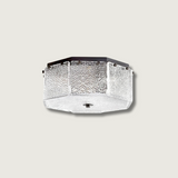 Modern Flush Mount Ceiling Light  Textured Glass Hexagonal Design - Product showcase