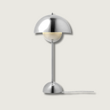 Modern Table Lamp  Chrome Mushroom Design - Product showcase