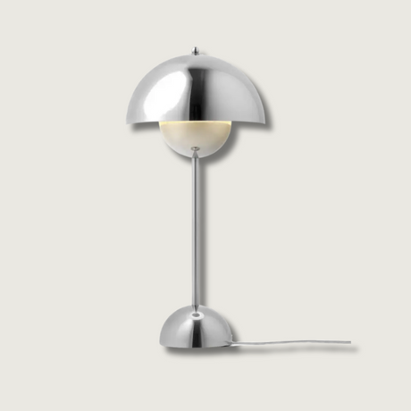 Modern Table Lamp  Chrome Mushroom Design - Product showcase