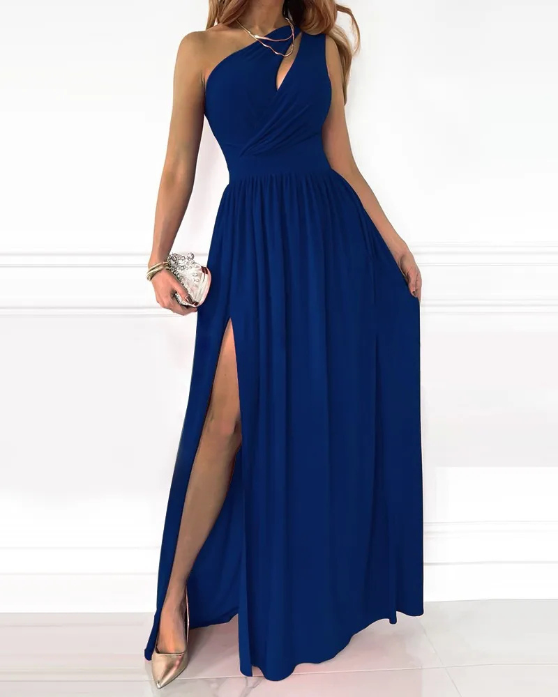 Elegant Evening Maxi Dress  One-Shoulder A-Line Design - Product detail 4