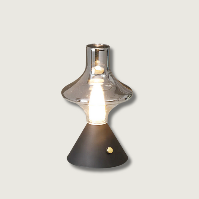 Vintage Table Lamp  Glass Hourglass Design - Product showcase