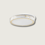 Crystal Ceiling Light  Round LED Chandelier with Gold Finish - Product showcase