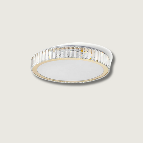Crystal Ceiling Light  Round LED Chandelier with Gold Finish - Product showcase