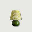 Botanical Table Lamp  Green Ceramic Base With Leaf Pattern Shade - Product showcase