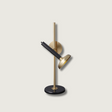 Modern LED Table Lamp  Black Marble Base with Brass Accents - Product showcase