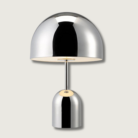 Modern Mushroom Table Lamp  Chrome Dome Design - Product showcase