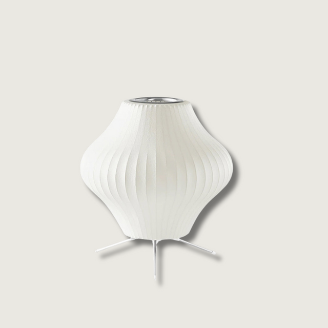 Modern Table Lamp  White Sculptural Tripod Design - Product showcase