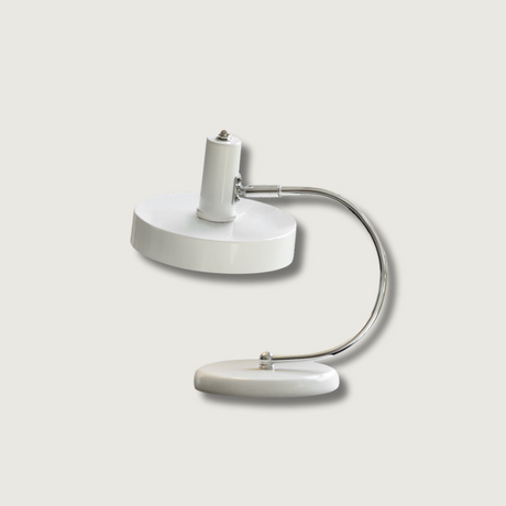 Modern Table Lamp  White Metal Chrome Finish - Product showcase