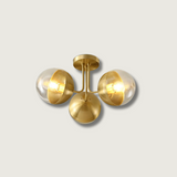 Modern Glass Globe Ceiling Light  Brass Triple Sphere Design - Product showcase
