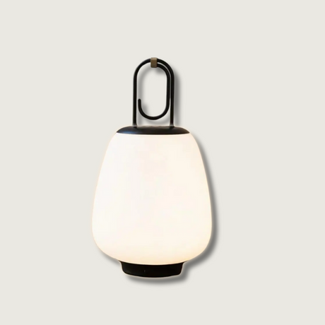 Portable Lantern Table Lamp  Japandi Style Glass Design - Product showcase