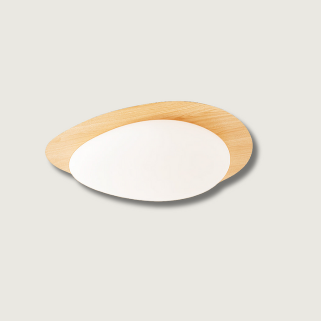 Modern LED Ceiling Light  Natural Wood Frame Design - Product showcase