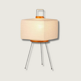 Japanese Table Lamp  Rice Paper Shade with Metal Base - Product showcase